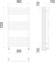 Водяной полотенцесушитель TERMINUS Ватра П18 50х100 схема 3