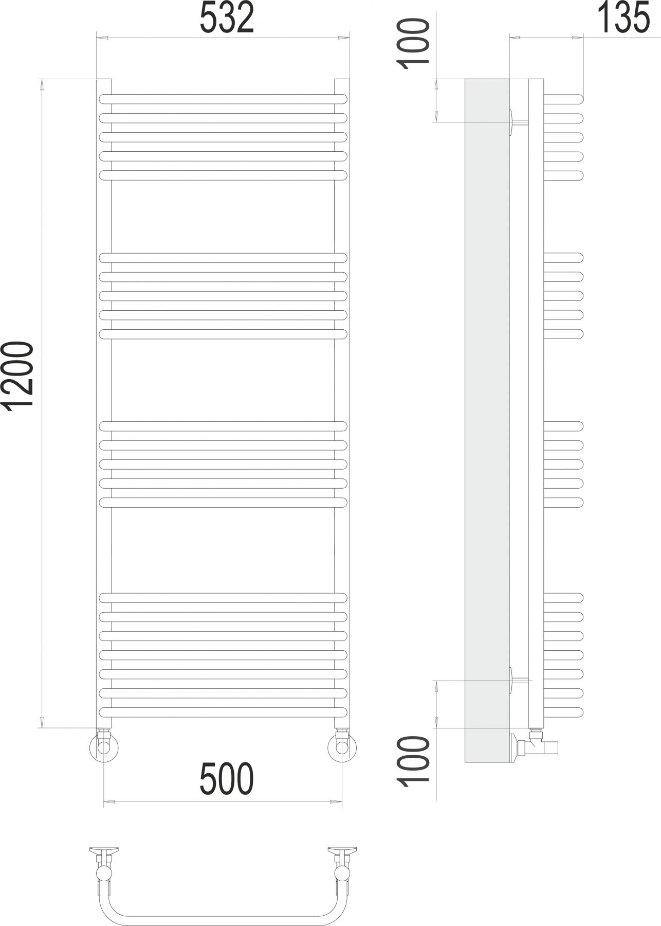 Водяной полотенцесушитель TERMINUS Стандарт П22 50х120 схема 4