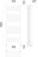 Полотенцесушитель водяной TERMINUS Аврора с полкой П20 50х100 схема 3