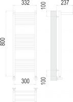 Полотенцесушитель водяной TERMINUS Аврора с полкой П16 30х80 схема 3