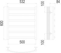 Водяной полотенцесушитель TERMINUS Атланта П6 50х60 схема 3
