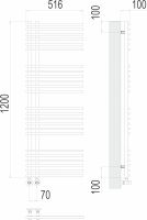 Электрический полотенцесушитель TERMINUS Астра П24 51,6х120 схема 3
