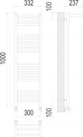 Электрический полотенцесушитель TERMINUS Аврора с полкой П20 30х100 схема 3