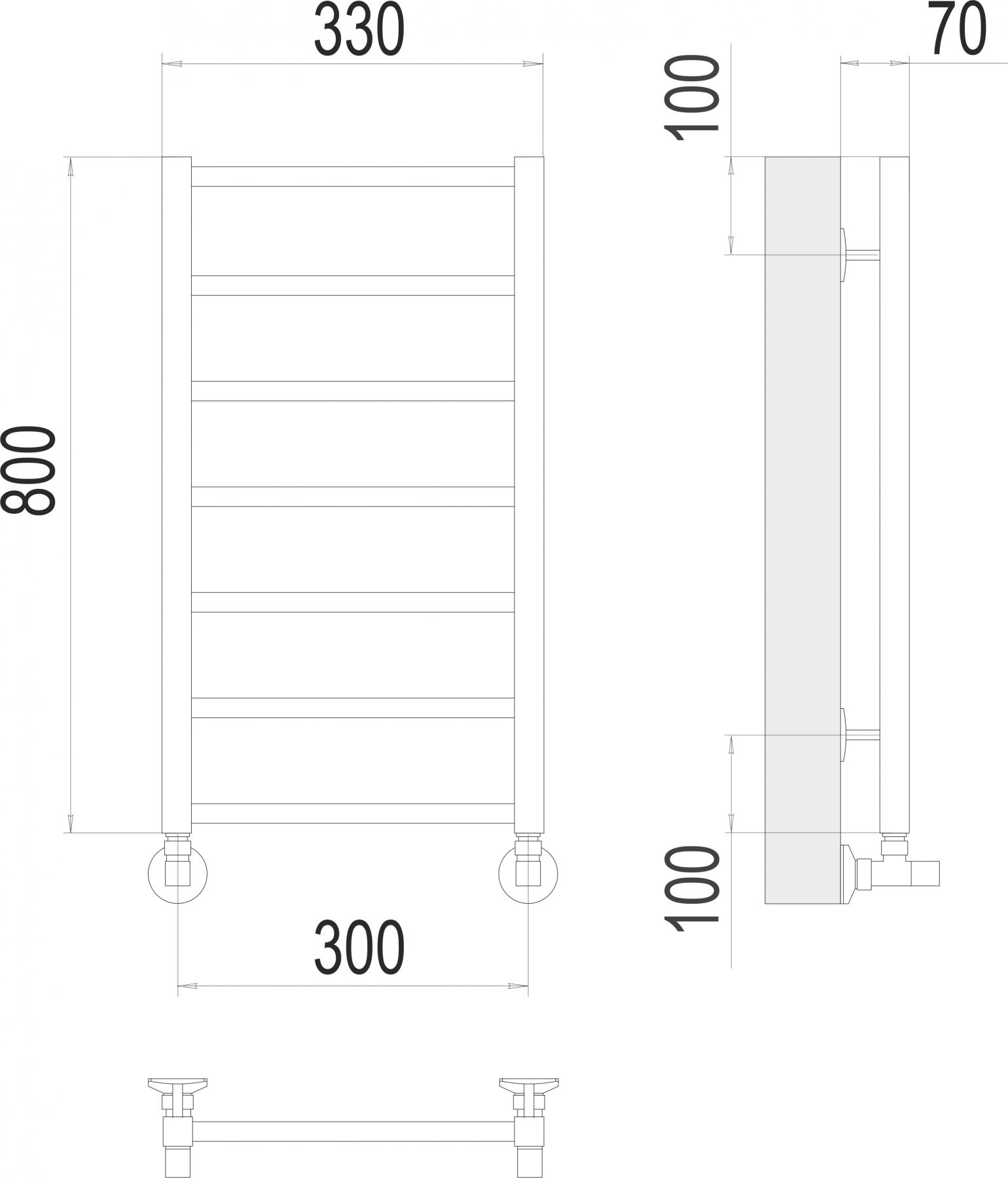 Электрический полотенцесушитель TERMINUS Контур П7 30х80 схема 2
