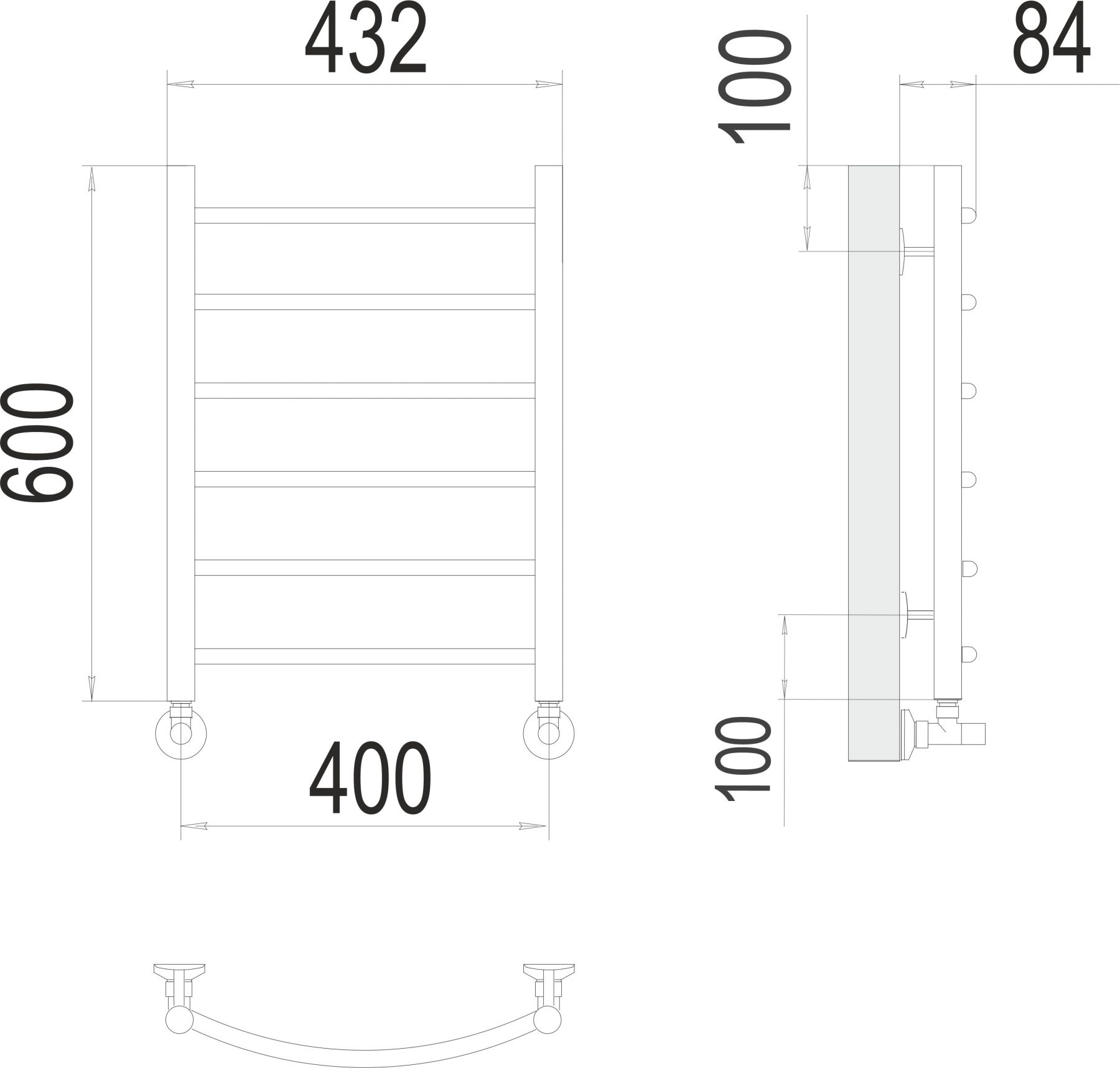 Электрический полотенцесушитель TERMINUS Классик П6 40х60 схема 3