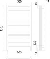 Электрический полотенцесушитель TERMINUS Ното П12 53х100 схема 3
