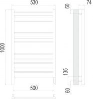 Электрический полотенцесушитель TERMINUS Сицилия П12 53х100 схема 3