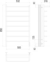 Электрический полотенцесушитель TERMINUS Полка П8 53,2х85 схема 4