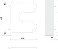 Электрический полотенцесушитель TERMINUS М-образный 60х60 схема 4