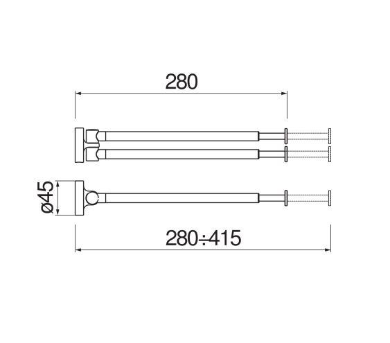 Выдвижной полотенцедержатель Nobili ZEN ACPL23/2X схема 8