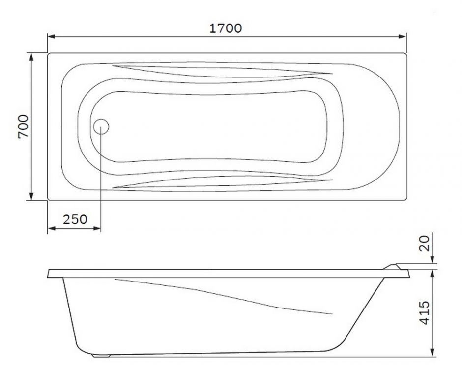 Акриловая ванна Am.Pm Sense W76A-170-070W-A 170х70 ФОТО