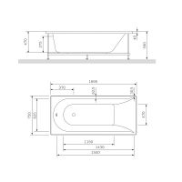 Акриловая ванна Am.Pm Spirit W72A-170-075W-A2 169,5х75 схема 2