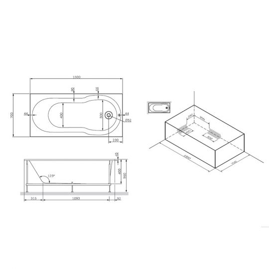 Акриловая ванна встраиваемая Am.Pm X-Joy W88A-150-070W-A 150х70 ФОТО