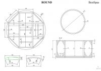 Круглый гидромассажный СПА бассейн BestSpas Round 200х200 схема 9