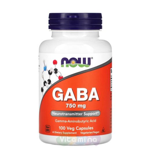 Now Foods ГАБА Gaba 750 мг, 100 капс