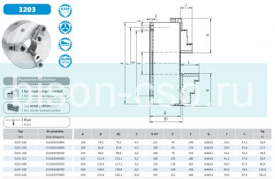 3-х кулачковый патрон с двойными направляющими 3203-630 Bison-Bial 3-х кулачковый патрон с двойными направляющими 3203-630 Bison-Bial