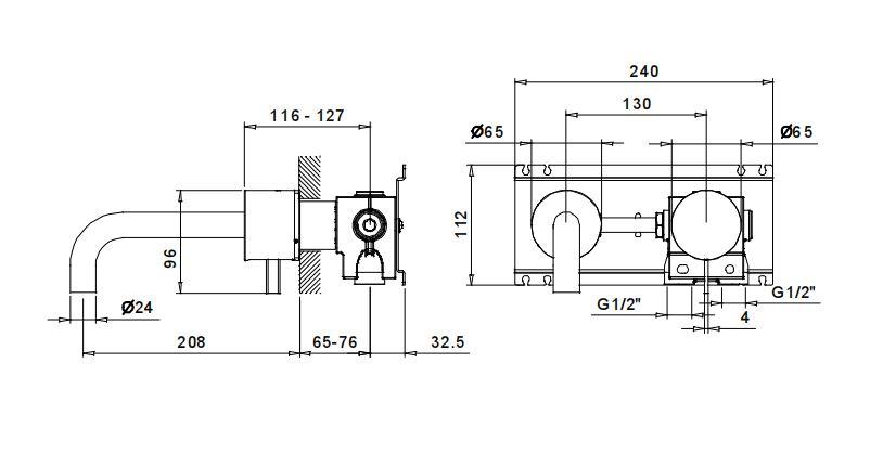 Смеситель для раковины Fantini AF/21 A613B схема 7