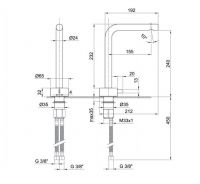 Смеситель для раковины Fantini AF/21 A006WF с высоким изливом схема 6