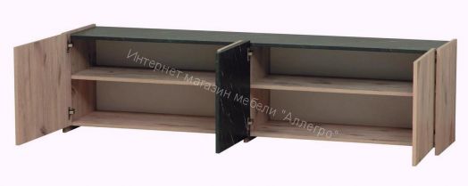 Тумба под ТВ 56.01 Адажио, Небула/мрамор Чёрный