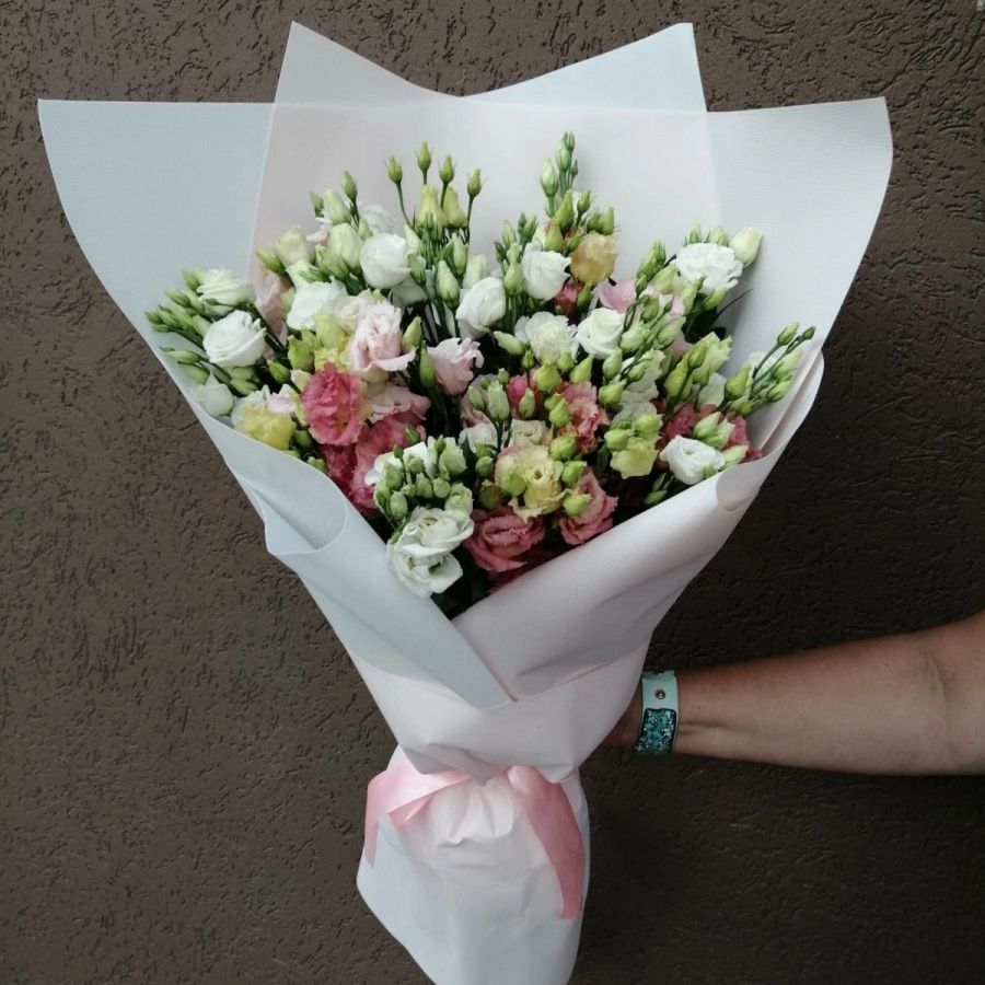 Монобукет из эустомы