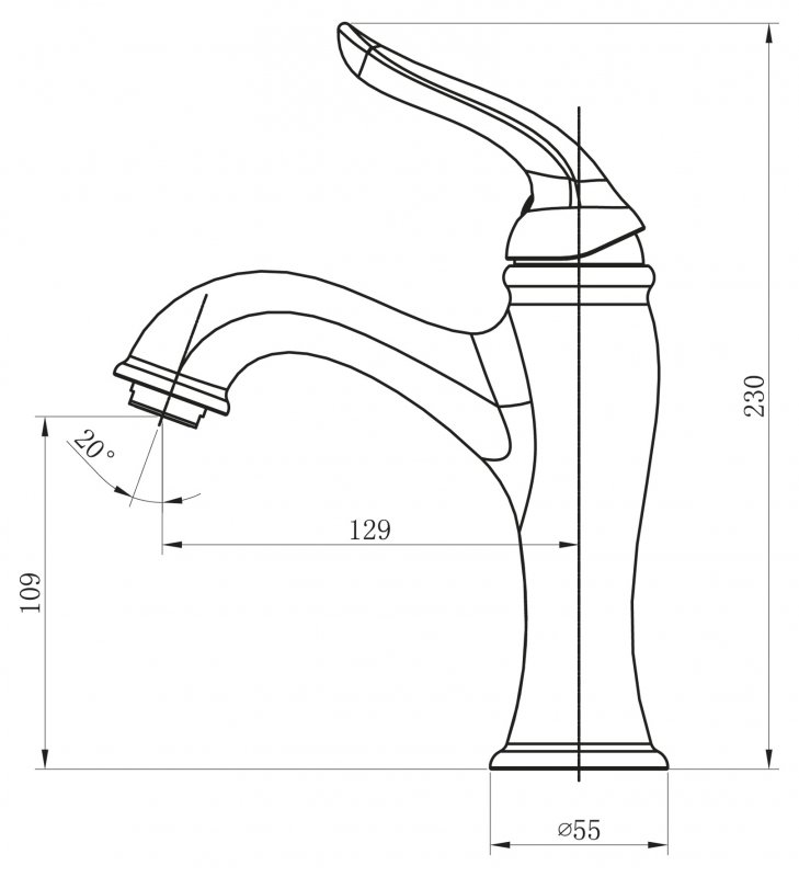 BelBagno Tiffani смеситель для раковины схема 2