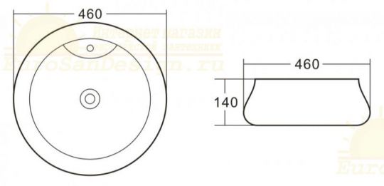 Круглая раковина на столешницу BelBagno BB1398 46х46 см ФОТО