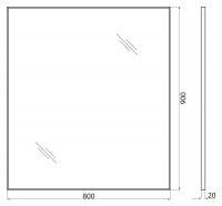 Зеркало для ванной BelBagno SPC-AL-800-900 схема 2