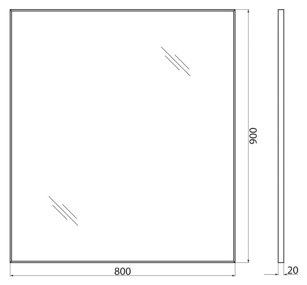 Зеркало для ванной BelBagno SPC-AL-800-900 схема 2