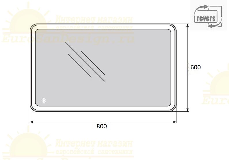 Зеркало для ванной комнаты BelBagno SPC-MAR-600-800-LED-TCH схема 2