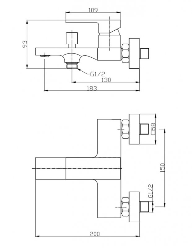 Смеситель для ванны и душа BelBagno Romano ROM-VAS-CRM ФОТО