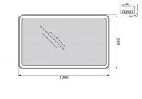 Зеркало для ванной комнаты BelBagno SPC-MAR-1000-600-LED-BTN схема 2