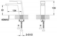 Смеситель для раковины BelBagno Arlie схема 2