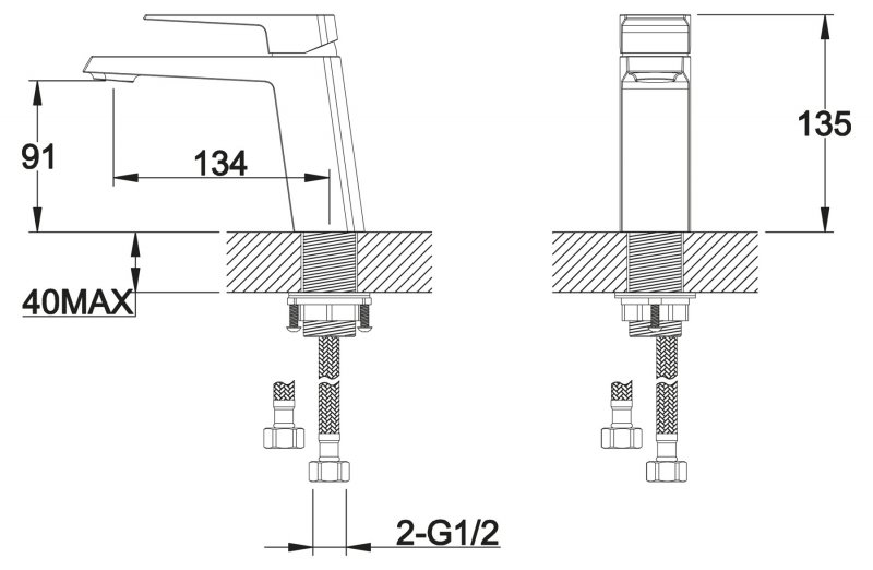 Смеситель для раковины BelBagno Arlie схема 2