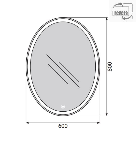 Зеркало для ванной комнаты BelBagno SPC-VST-600-800-LED-TCH схема 2