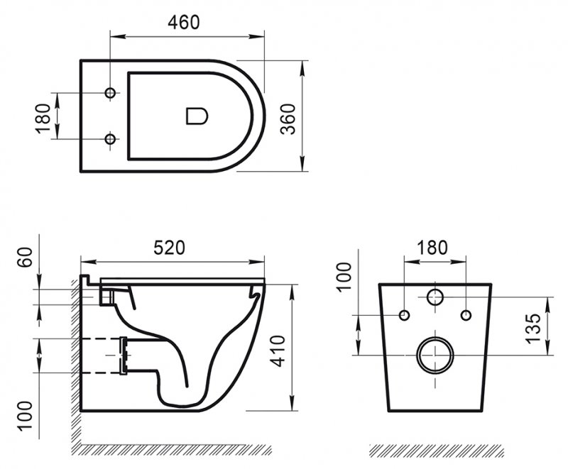 Унитаз BelBagno Senso-R безободковый подвесной BB017CHR схема 5