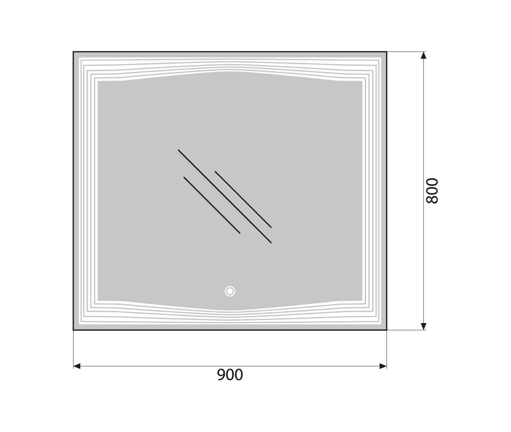 Зеркало для ванной комнаты BelBagno SPC-LNS-900-800-LED-TCH схема 2