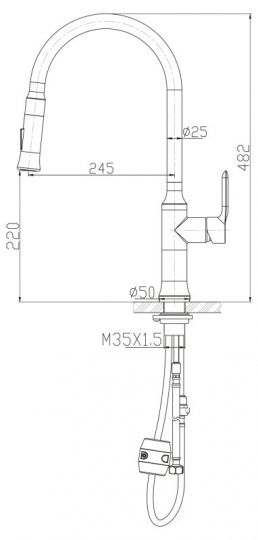 Cмеситель для кухни BelBagno BB-LAM38-IN ФОТО