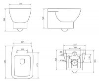 Безободковый унитаз BelBagno Lago (Лаго) BB128CH схема 3