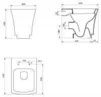 Безободковый унитаз BelBagno Regina (Регина) BB104CB схема 2 Безободковый унитаз BelBagno Regina (Регина) BB104CB схема 2