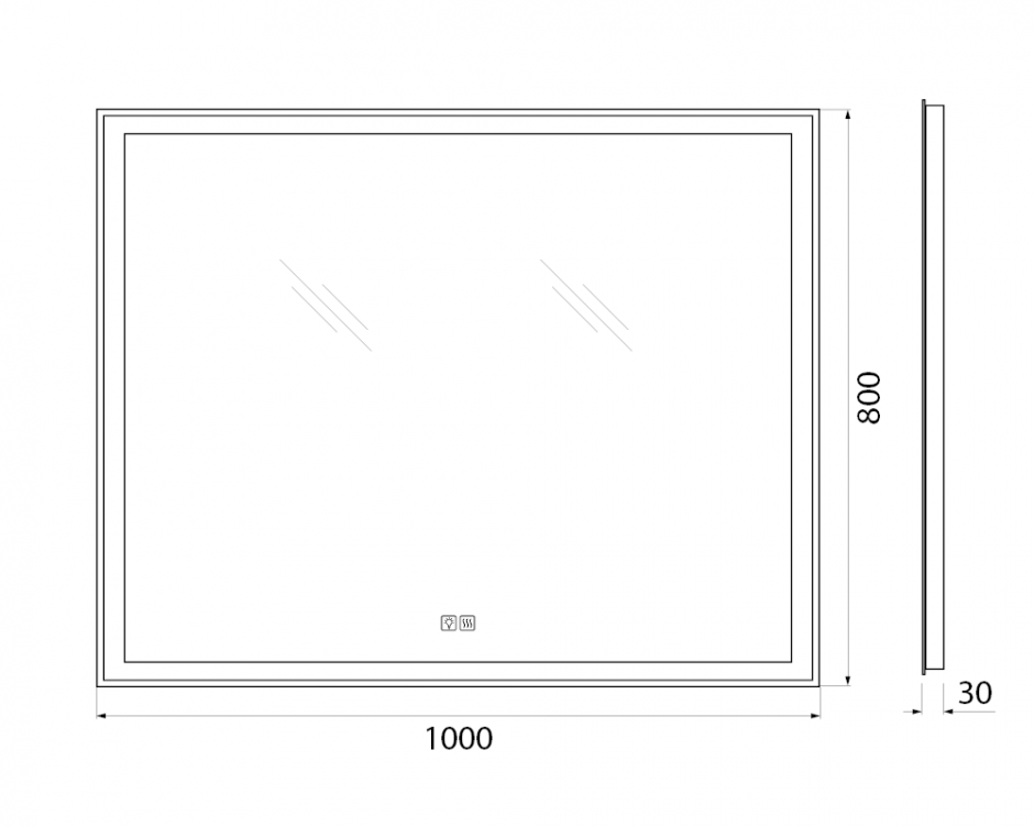 Зеркало для ванной комнаты BelBagno SPC-GRT-1000-800-LED-TCH-WARM ФОТО