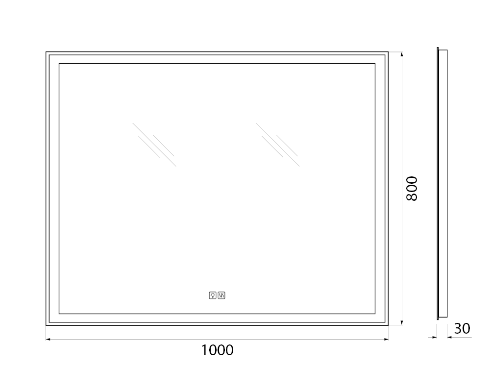 Зеркало для ванной комнаты BelBagno SPC-GRT-1000-800-LED-TCH-WARM схема 2