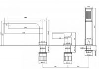 Смеситель на борт ванны Belbagno Romano ROM-BVD-CRM схема 2