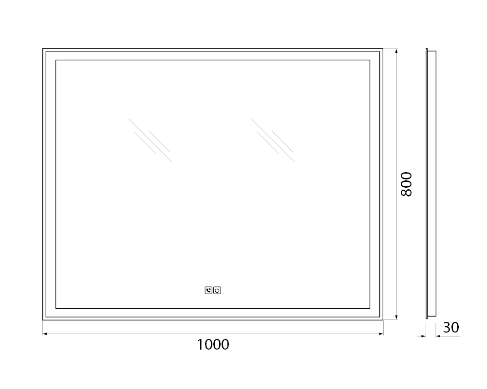 Зеркало для ванной комнаты BelBagno SPC-GRT-1000-800-LED-TCH-PHONE схема 2