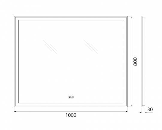 Зеркало для ванной комнаты BelBagno SPC-GRT-1000-800-LED-TCH-PHONE ФОТО