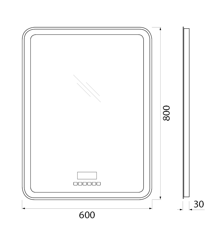 Зеркало для ванной комнаты BelBagno SPC-MAR-600-800-LED-TCH-RAD схема 2