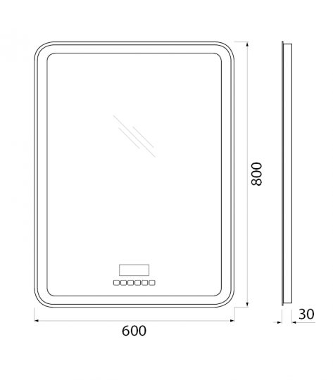 Зеркало для ванной комнаты BelBagno SPC-MAR-600-800-LED-TCH-RAD ФОТО