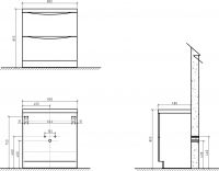 Напольная тумба для раковины Belbagno Ancona 80 (Анкона) 80х48 схема 2