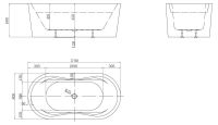 Отдельностоящая ванна с экраном Belbagno BB407 160/170х80 схема 2