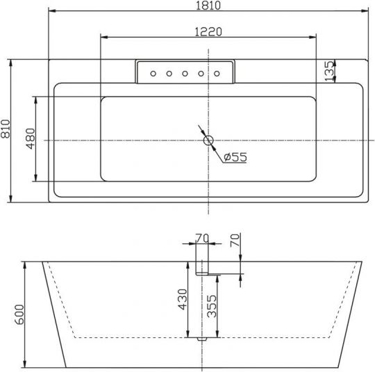 Акриловая ванна Belbagno BB19 схема 2