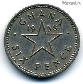 Гана 6 пенсов 1958